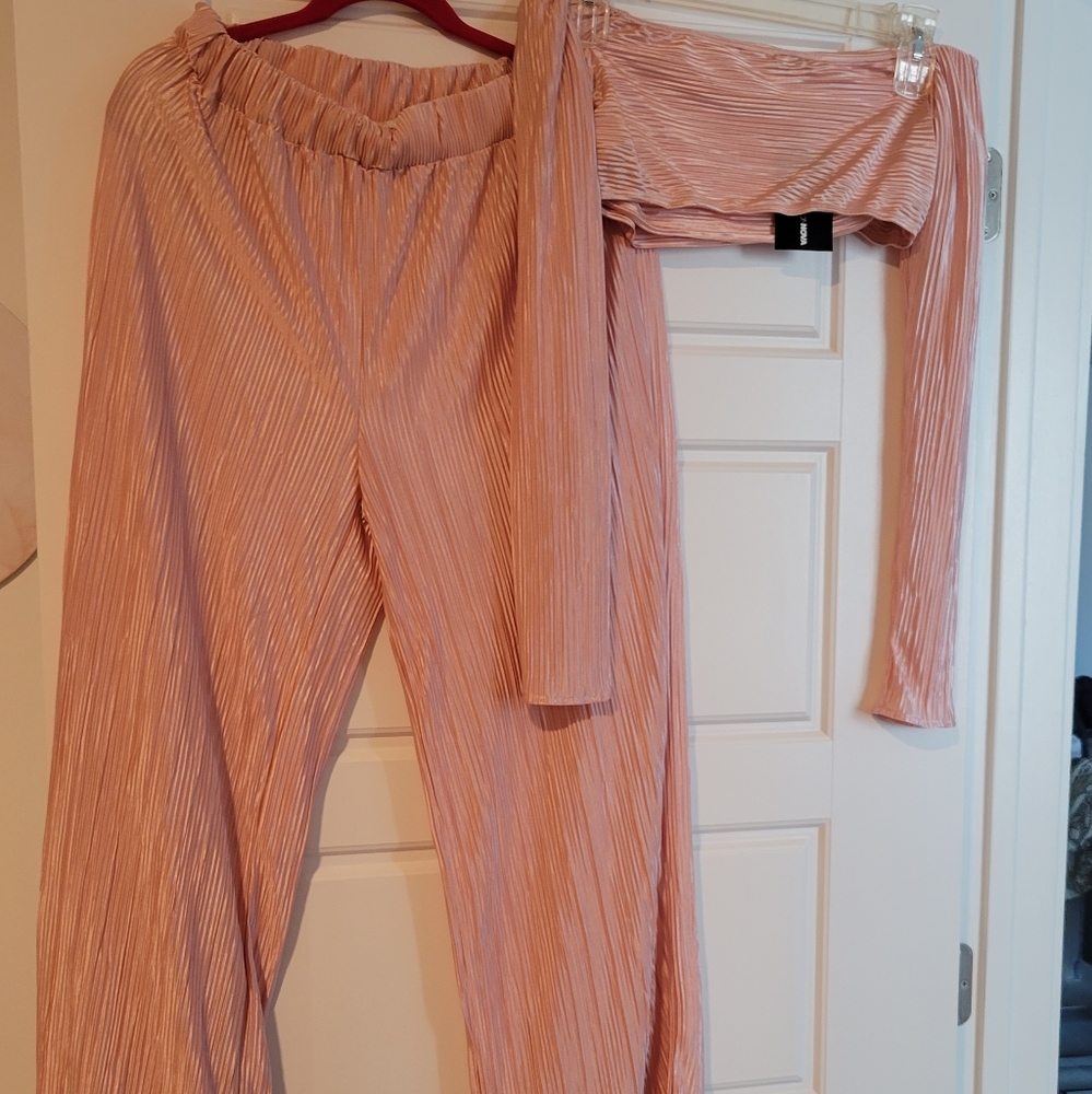 2 piece pink pant set size L